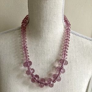 Lydell NYC Anthropology Chunky Faceted Lucite Graduated Bead Necklace Lavender